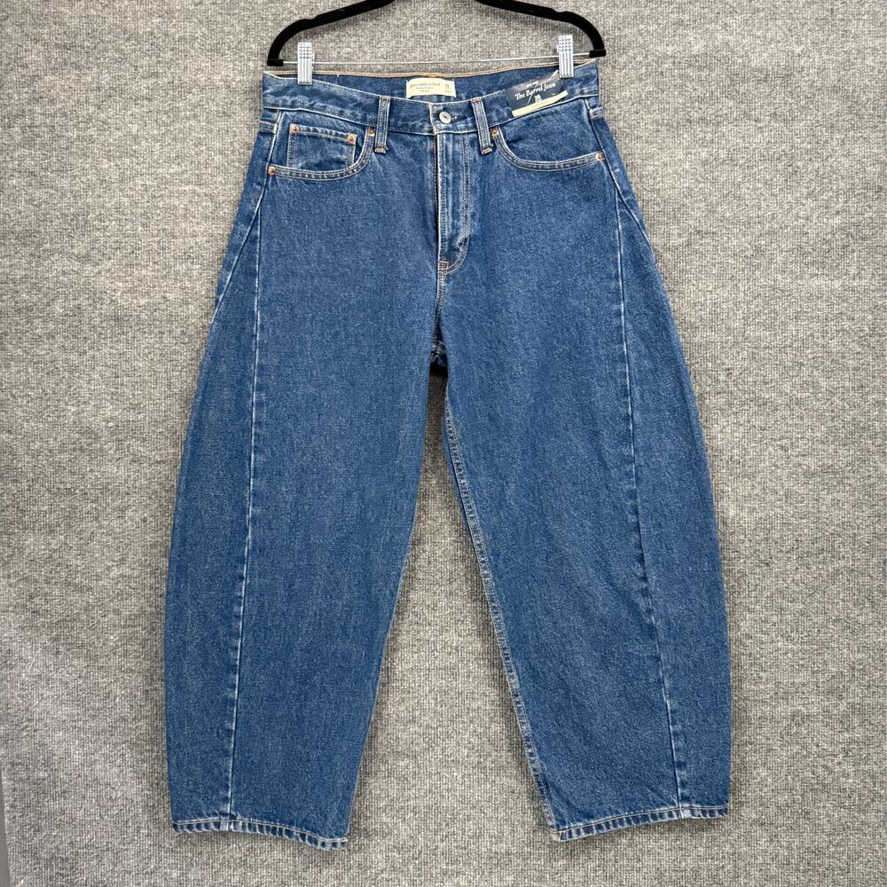 Abercrombie & Fitch Curve Love Barrel Jeans Womens 28 Short Mid Rise 100% Cotton